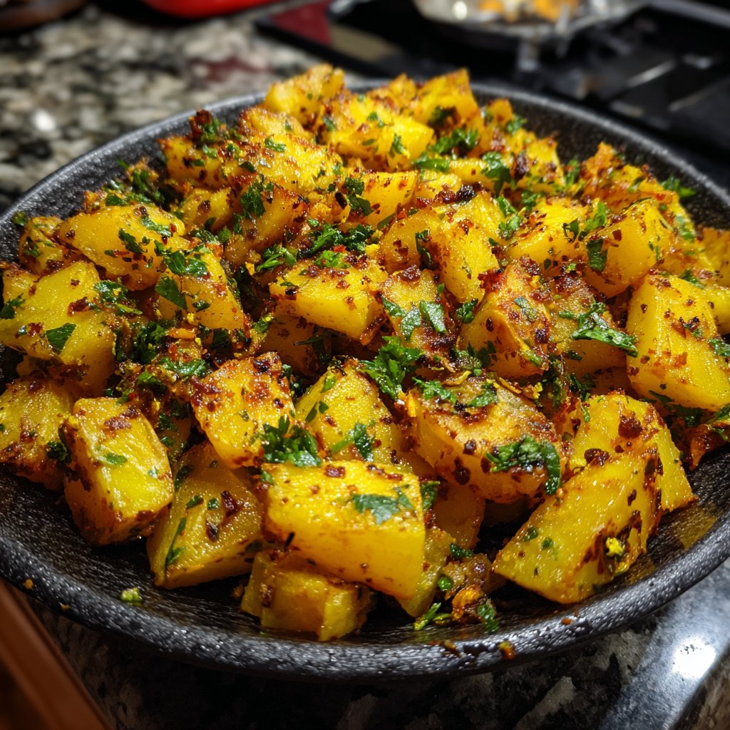Crispy Saffron Infused Potatoes