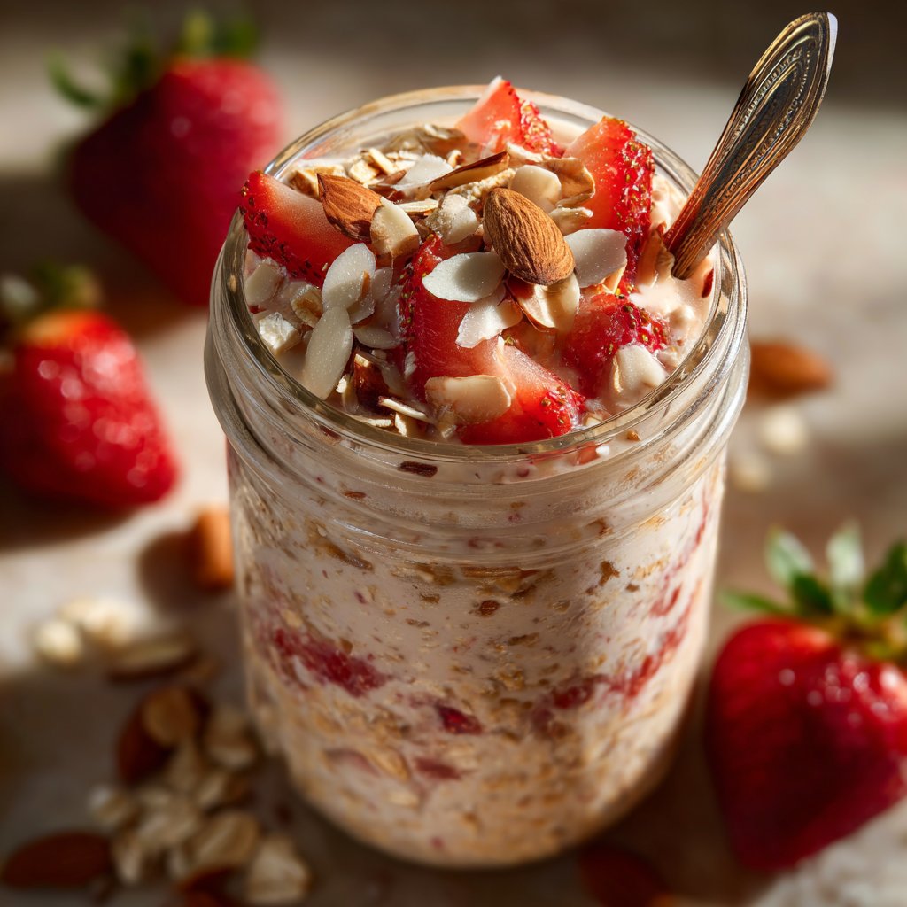 Strawberry Almond Overnight Oats