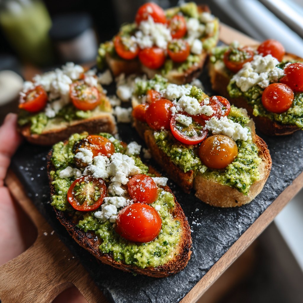 Spring Herb Pesto Crostini
