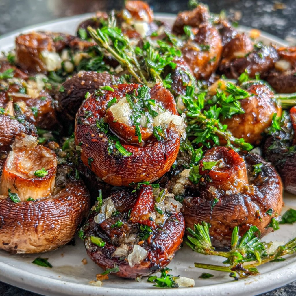 Garlic Butter Roasted Mushrooms