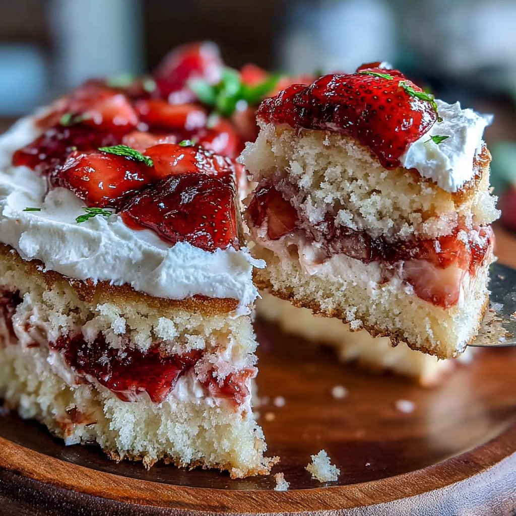 Fluffy Strawberry-Rhubarb Spring Cake