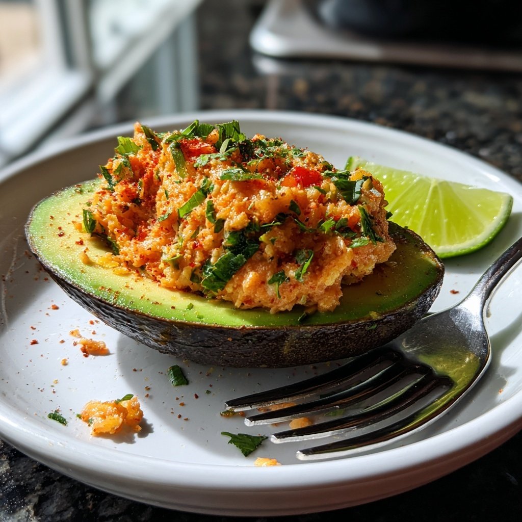 Stuffed Avocado with Salmon Tartar