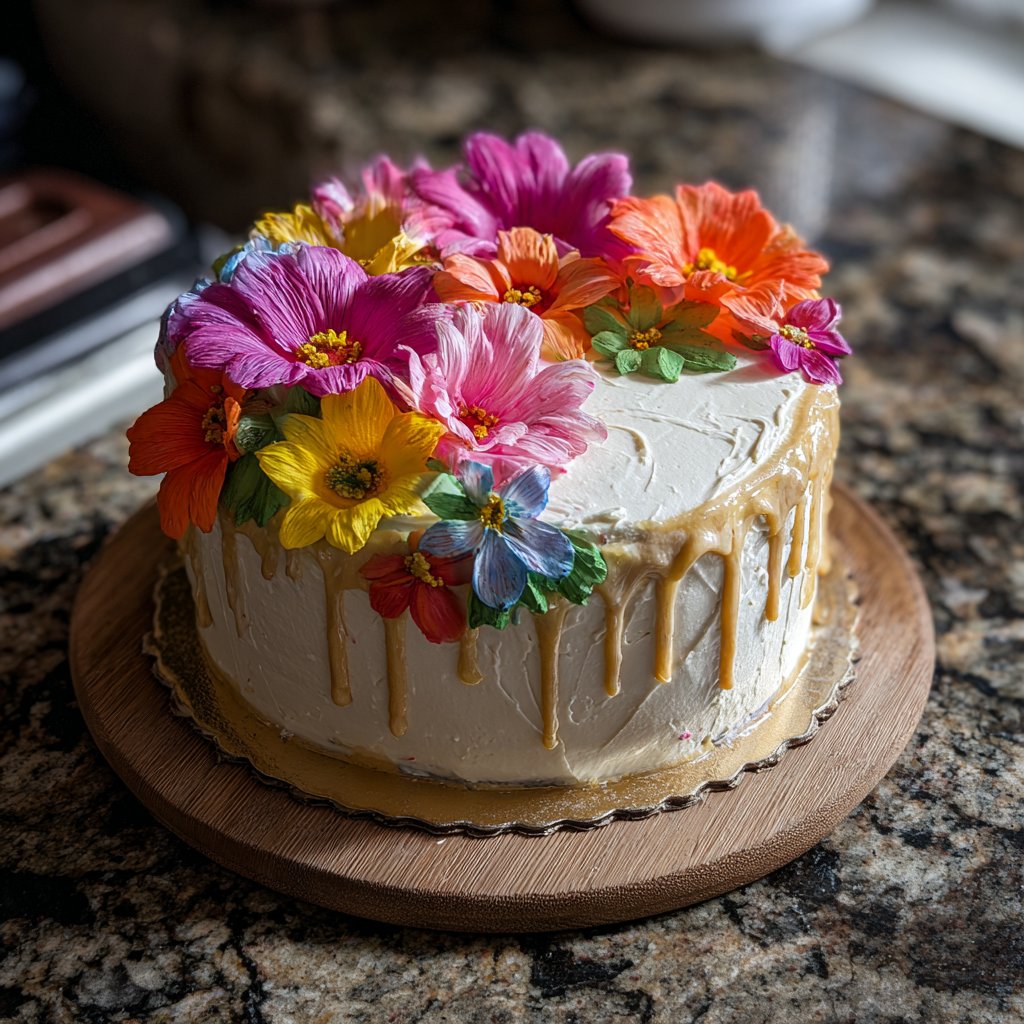 Edible Floral Ice Cream Cake
